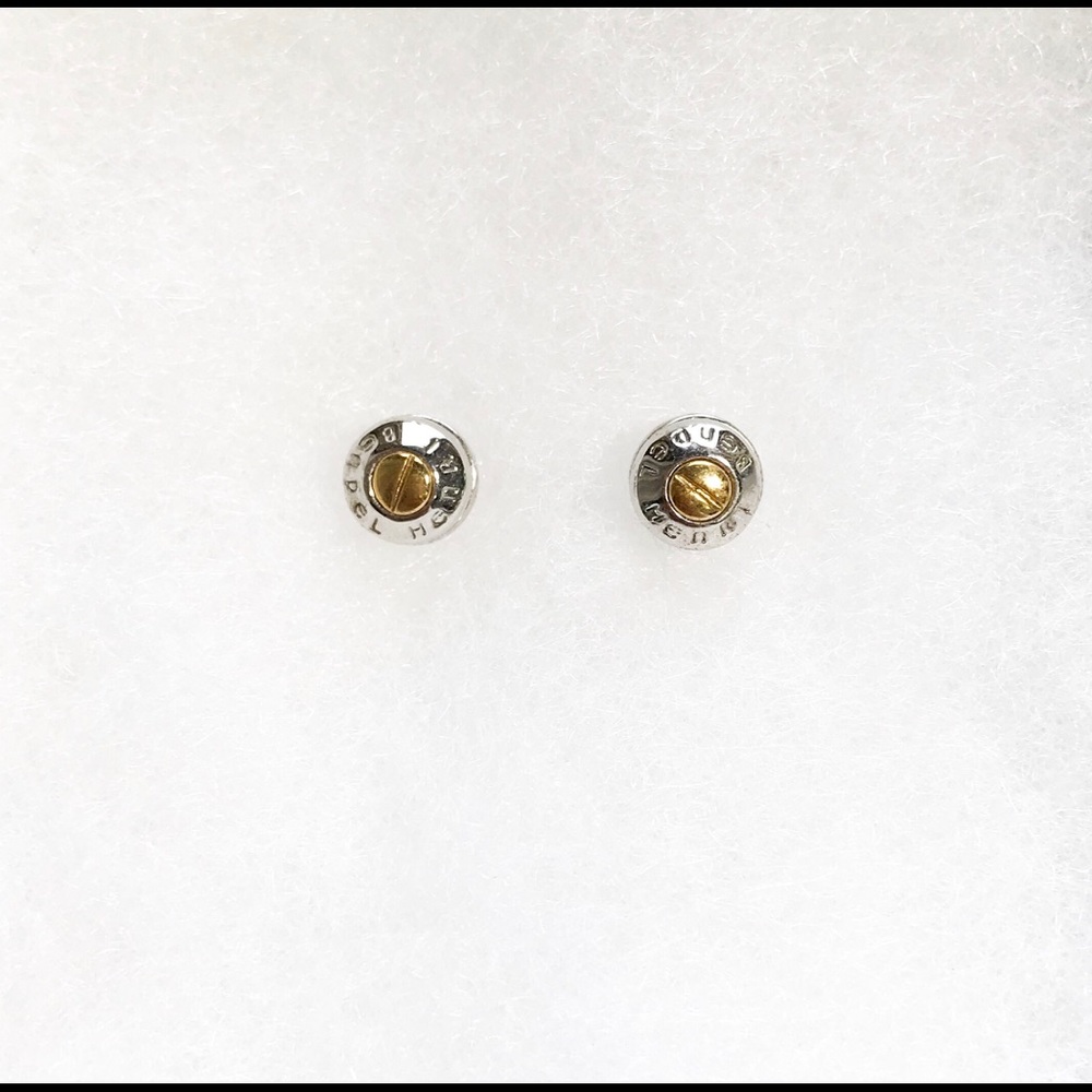 Henri Bendel rivet earrings & bracelet/hair tie